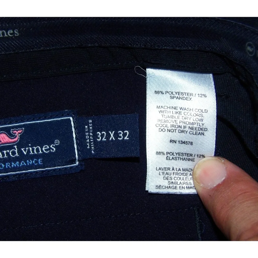 Vineyard Vines Performance Navy Blue Stretch Chino Golf Pants Men's 32 X 32